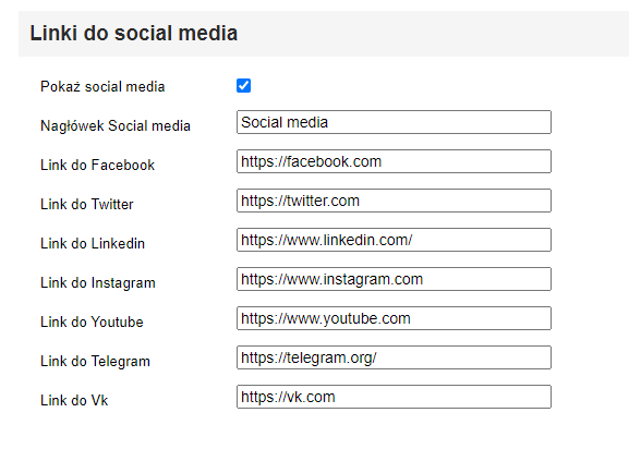 Stopka witryny - Linki do social media (TopSpeed)